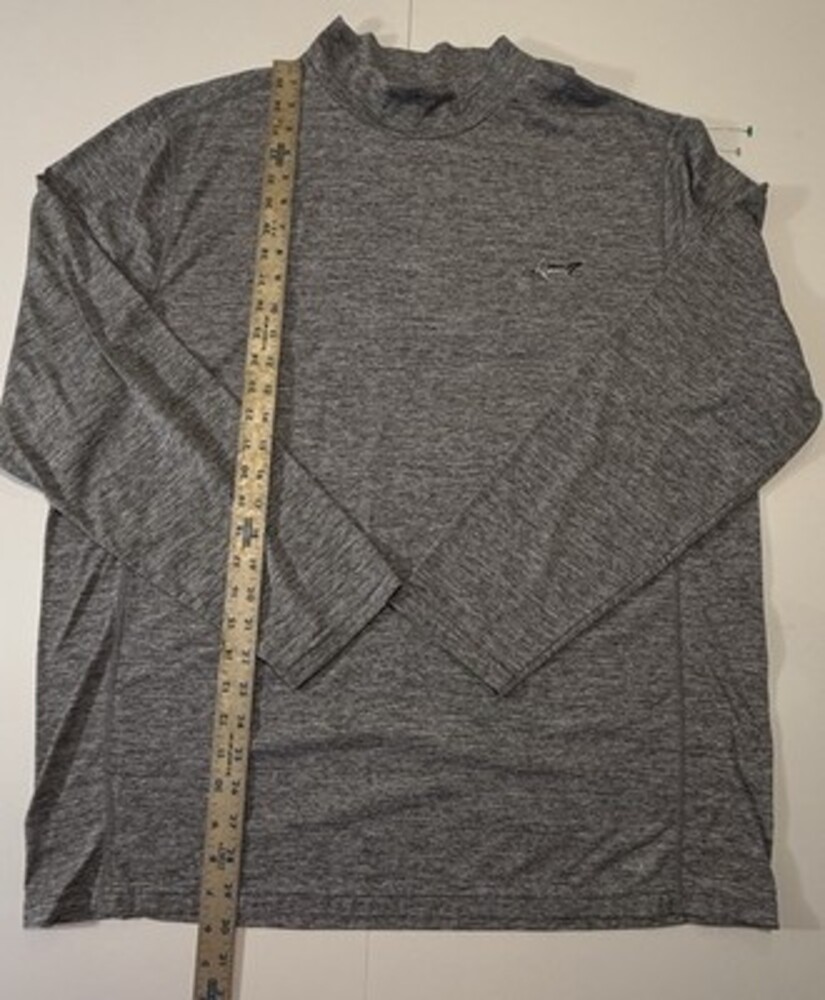 Greg Norman Play Dry Long Sleeve Mock Neck Gray Golf Shirt Men's Size XL SKU197